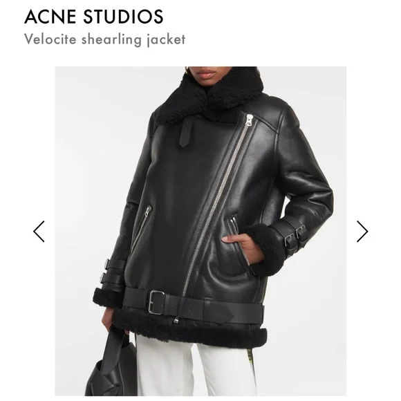 Acne Studios Velocite Leather and Shearling coat - Picture 4 of 12